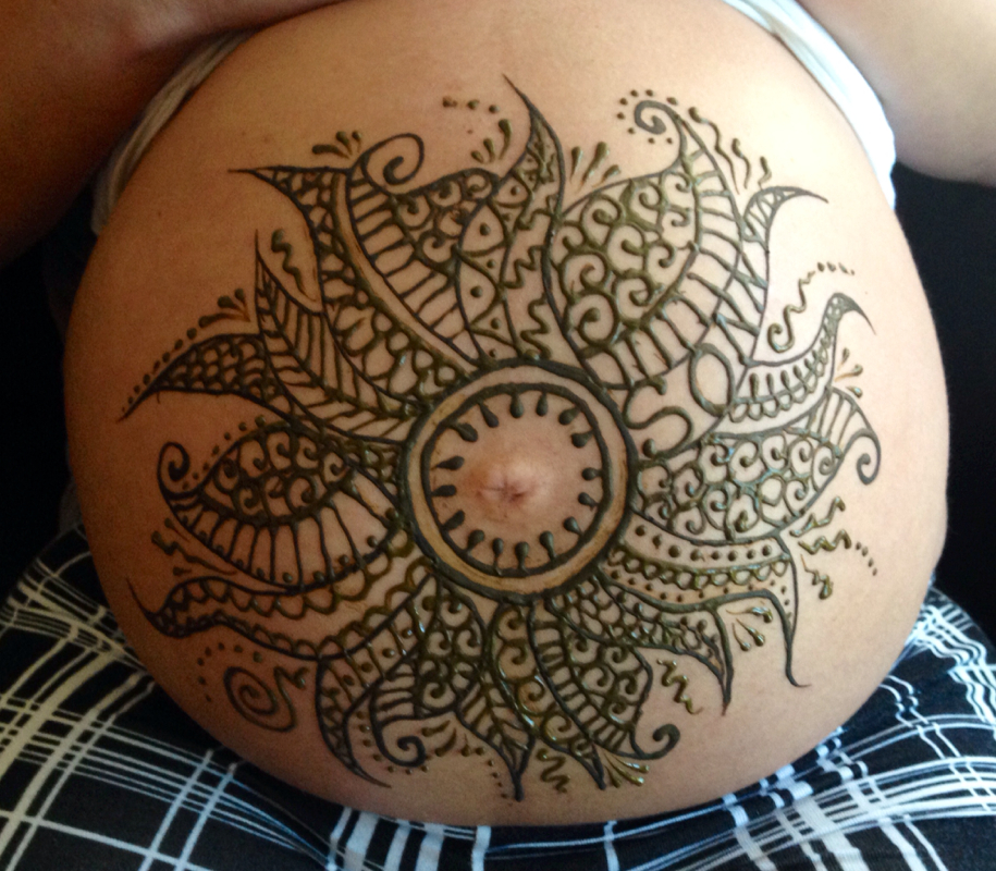 henna belly sun