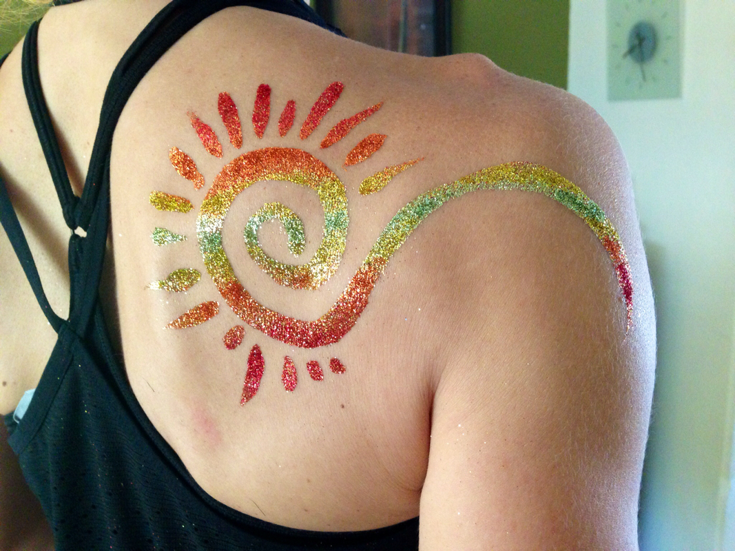 glitter tattoo sun